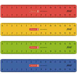 BRUNNEN Lineal 15,0 cm, rot, gelb, grün oder blau