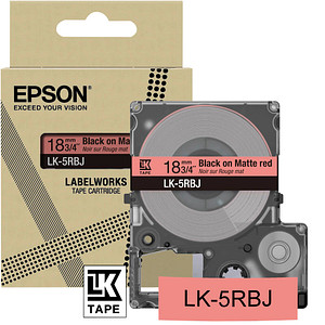 EPSON Schriftband LK LK-5RBJ C53S672072, 18 mm schwarz auf rot