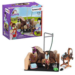 Schleich® Horse Club 42438 Waschplatz mit Emily & Luna Spielfiguren-Set