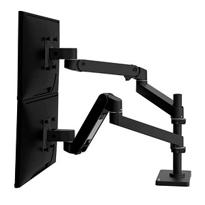 ergotron Monitor-Halterung LX Pro Dual Stacking 45-690-292 schwarz für 2 Monitore, Tischbohrung, Tischklemme