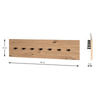 HAKU Möbel Wandgarderobe 37146 eiche Metall 7 Haken 89,0 x 20,0 cm