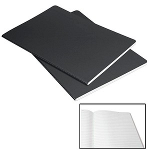 SIGEL Notizhefte Linescape DIN A5 kariert, dunkelgrau, hellgrau Softcover 68 Seiten, 2 St.