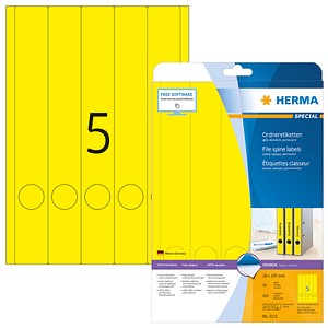 HERMA Ordneretiketten 5131 gelb, 20 Blatt