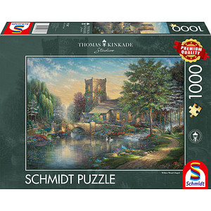 Schmidt Thomas Kinkade Willlow Wood Chapel Puzzle, 1000 Teile