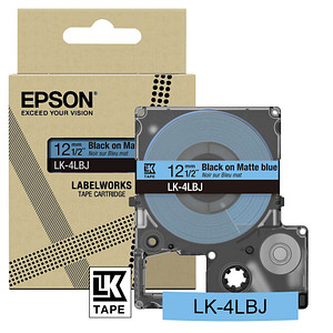 EPSON Schriftband LK LK-4LBJ C53S672080, 12 mm schwarz auf blau