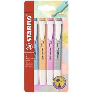 STABILO swing cool Pastel Textmarker farbsortiert, 4 St.