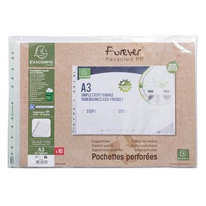 Exacompta Prospekthüllen Forever DIN A3 transparent genarbt 0,09 mm, 10 St.