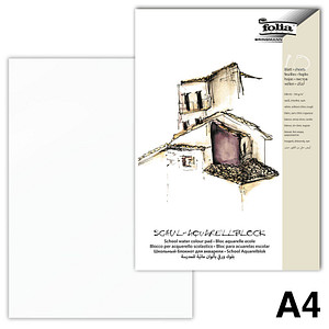 10 folia Aquarellblock SCHULE 3-Seiten verleimt DIN A4