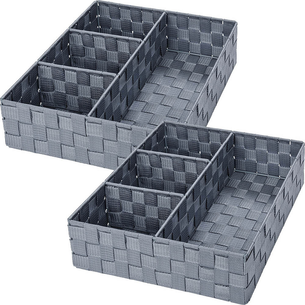 2 WENKO Adria Ordnungsboxen grau 32,0 x 32,0 x 10,0 cm ++ büroplus