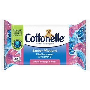 Cottonelle Feuchtes Toilettenpapier Sauber Pflegend 1-lagig, 42 Tücher