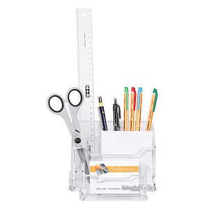 büroplus Stiftehalter transparent Polystyrol 6 Fächer 15,5 x 10,5 x 10,0 cm