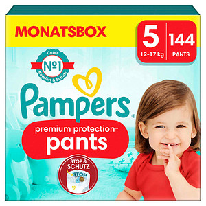 Pampers® Windeln premium protection™ Monatsbox Größe Gr.5 (12-17 kg) für Babys und Kleinkinder (4-18 Monate), 144 St.