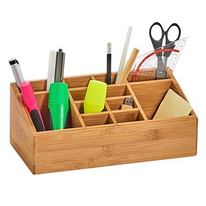 Zeller Schreibtisch-Organizer natur Bambus 12 Fächer 25,4 x 12,0 x 10,0 cm