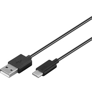 goobay USB 2.0 A/USB C Kabel 1,0 m schwarz, 1 St.