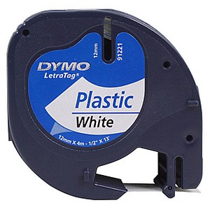 DYMO Schriftband LetraTag 91221 S0721660, 12 mm, schwarz auf weiß, 1 St.