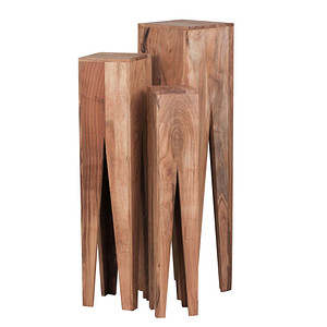 WOHNLING Beistelltische-Set Massivholz akazie