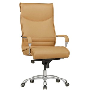 AMSTYLE XXL Chefsessel, SPM1.405 Kunstleder braun, Gestell silber