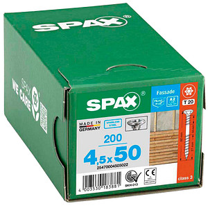 SPAX® Fassadenschrauben T20 Linsensenkkopf A2 4,5 mm x 50 mm, 200 St.