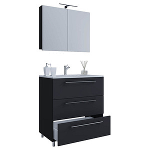 VCM my bath Badmöbel-Set Schubo 914358 schwarz 80,0 x 46,0 x 86,0 cm