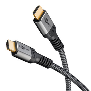goobay HDMI 2.0 Kabel 1,0 m grau, schwarz