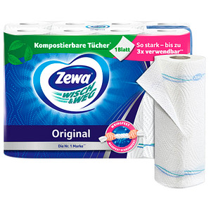 Zewa Küchenrollen WISCH&WEG Original 2-lagig, 8 Rollen