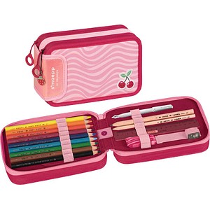 BRUNNEN Federmäppchen befüllt s'maepp Fruity Love rosa/rot 33-teilig, 20,0 x 7,5 cm