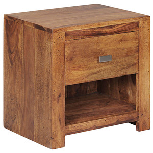 WOHNLING Nachttisch rechteckig Massivholz sheesham 30,0 x 40,0 x 40,0 cm, 1 St.