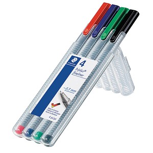 STAEDTLER triplus® 334 Fineliner farbsortiert 0,3 mm, 4 St.