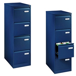 BISLEY LIGHT Hängeregistraturschrank oxfordblau 4 Schubladen 41,3 x 62,2 x 132,1 cm