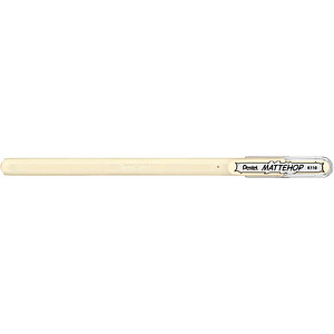 Pentel Mattehop Gelschreiber elfenbein 0,5 mm, Schreibfarbe: weiß, 1 St.