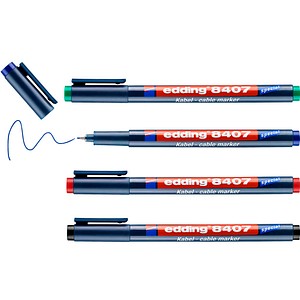edding 8407 Kabelmarker farbsortiert 0,3 mm, 4 St.