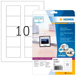 HERMA Disketten-Etiketten 4353 weiß, 25 Blatt
