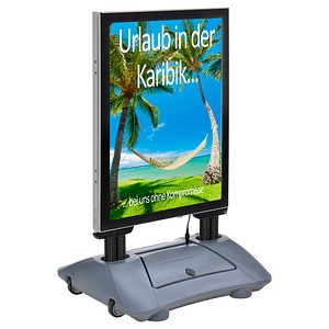 update displays Kundenstopper WindPro LED silber DIN A1 2 Fächer