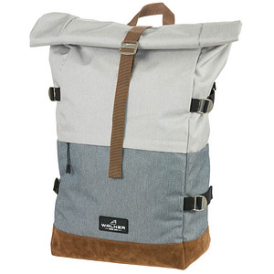 Walker Schulrucksack Roll-Up Two Kunstfaser grau/hellgrau 30 l