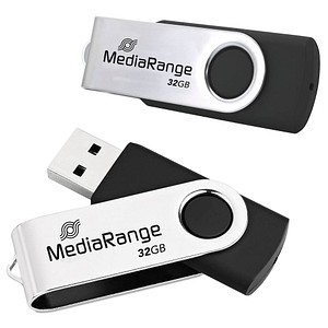 MediaRange USB-Sticks MR911-2 schwarz, silber 32 GB, 2 St.