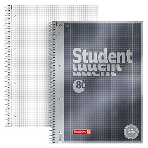 BRUNNEN Collegeblock Premium Student 28 kariert DIN A4 mit Randlinie (innen und außen), 5 St.