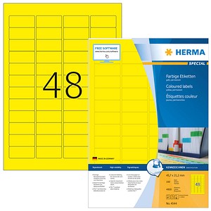 HERMA Etiketten 4544 gelb 45,7 x 21,2 mm, 100 Blatt