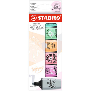 STABILO Pastellove Textmarker farbsortiert, 6 St.