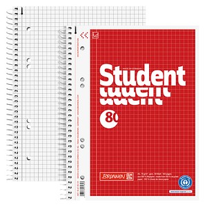 BRUNNEN Collegeblöcke Student Recycling kariert DIN A5 Innenrand, 1 St.