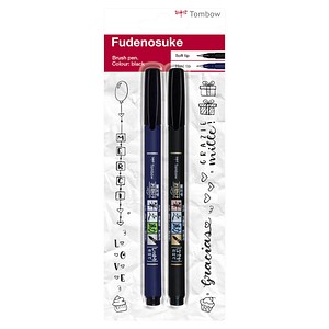 Tombow Fudenosuke Brush-Pens schwarz, 1 Set
