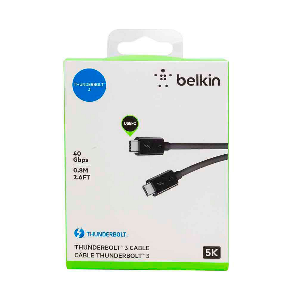 Kabel USB-C-Stecker Thunderbolt schwarz belkin ++ 3 büroplus 0,8 m