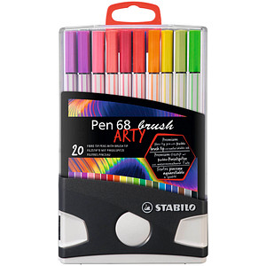 STABILO Pen 68 brush ARTY Filzstifte farbsortiert, 20 St.