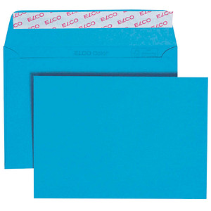 ELCO Briefumschläge Color DIN C6 ohne Fenster intensivblau haftklebend 25 St.