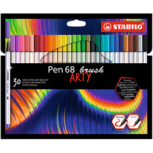 STABILO Pen 68 brush ARTY Filzstifte farbsortiert, 30 St.