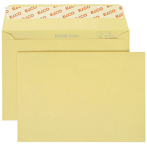 ELCO Briefumschläge Color DIN C6 ohne Fenster hellchamois haftklebend 25 St.