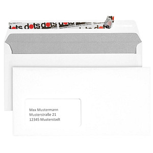 dots Briefumschläge DIN lang mit Fenster weiß haftklebend 250 St.