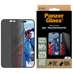 PanzerGlass™ Privacy Display-Blickschutzglas für Apple iPhone 15 Plus, iPhone 16 Plus