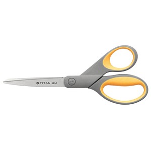 WESTCOTT Papierschere TITANIUM Super grau-gelb 21,0 cm