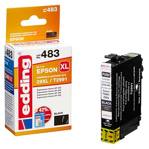 edding EDD-483 schwarz Tintenpatrone ersetzt EPSON 29XL / T2991XL edding EDD-483 schwarz Tintenpatrone ersetzt EPSON 29XL / T2991XL