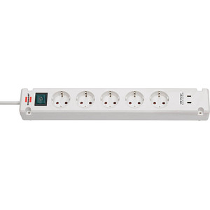 brennenstuhl Bremounta USB-C 5-fach Steckdosenleiste mit Schalter 3,0 m weiß mit USB-Buchse